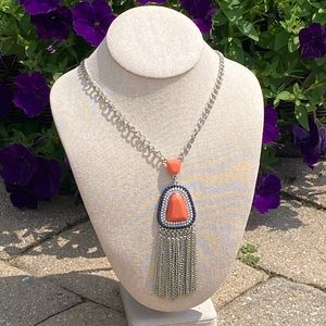 Retro Faux Peacock Tassel Fashion Necklace